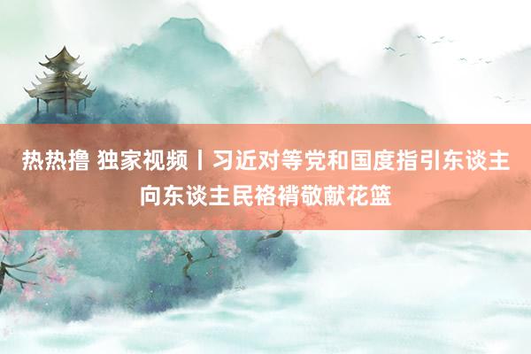 热热撸 独家视频丨习近对等党和国度指引东谈主向东谈主民袼褙敬献花篮