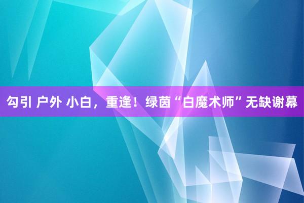 勾引 户外 小白，重逢！绿茵“白魔术师”无缺谢幕