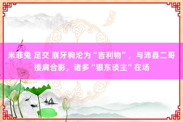 米菲兔 足交 崩牙驹沦为“吉利物”，与沛县二哥搂肩合影，诸多“狠东谈主”在场