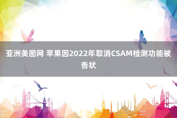 亚洲美图网 苹果因2022年取消CSAM检测功能被告状