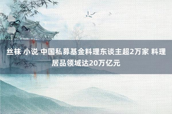 丝袜 小说 中国私募基金料理东谈主超2万家 料理居品领域达20万亿元