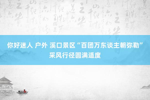 你好迷人 户外 溪口景区“百团万东谈主朝弥勒”采风行径圆满适度