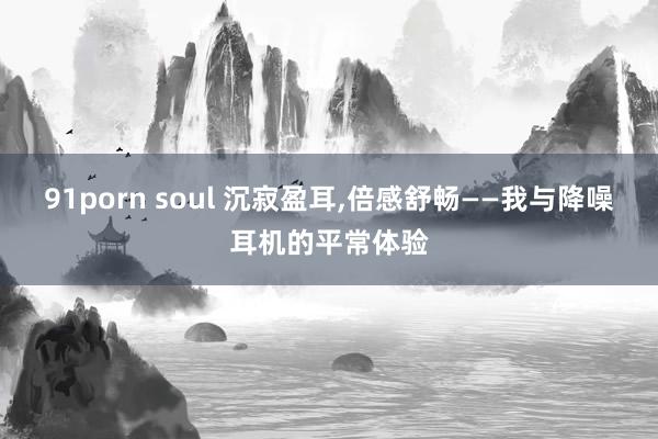 91porn soul 沉寂盈耳,倍感舒畅——我与降噪耳机的