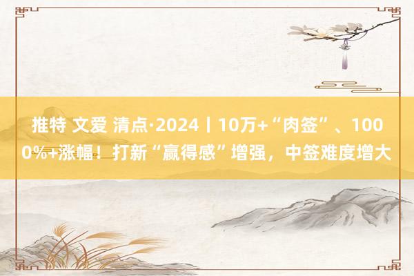 推特 文爱 清点·2024丨10万+“肉签”、1000%+涨幅！打新“赢得感”增强，中签难度增大