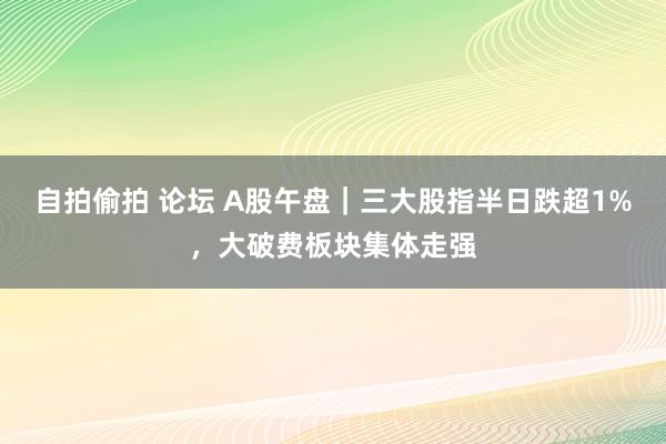 自拍偷拍 论坛 A股午盘｜三大股指半日跌超1%，大破费板块集