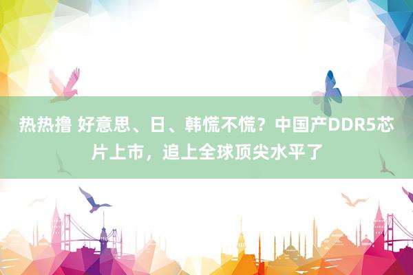 热热撸 好意思、日、韩慌不慌？中国产DDR5芯片上市，追上全