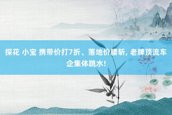 探花 小宝 携带价打7折、落地价腰斩， 老牌顶流车企集体跳水!