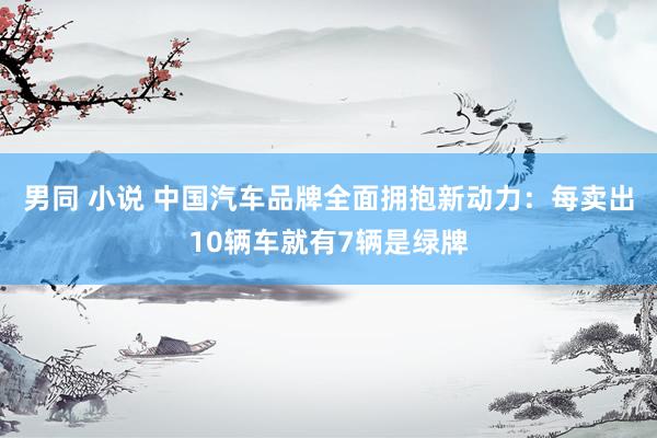 男同 小说 中国汽车品牌全面拥抱新动力：每卖出10辆车就有7辆是绿牌